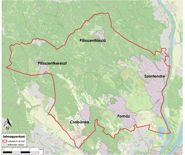 1. ábra: Tervezési terület lehatárolása