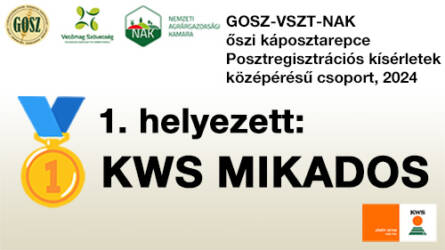 BREAKING NEWS! KWS repcehibrid a GOSZ-VSZT-NAK Posztregisztrációs kísérletek élén!