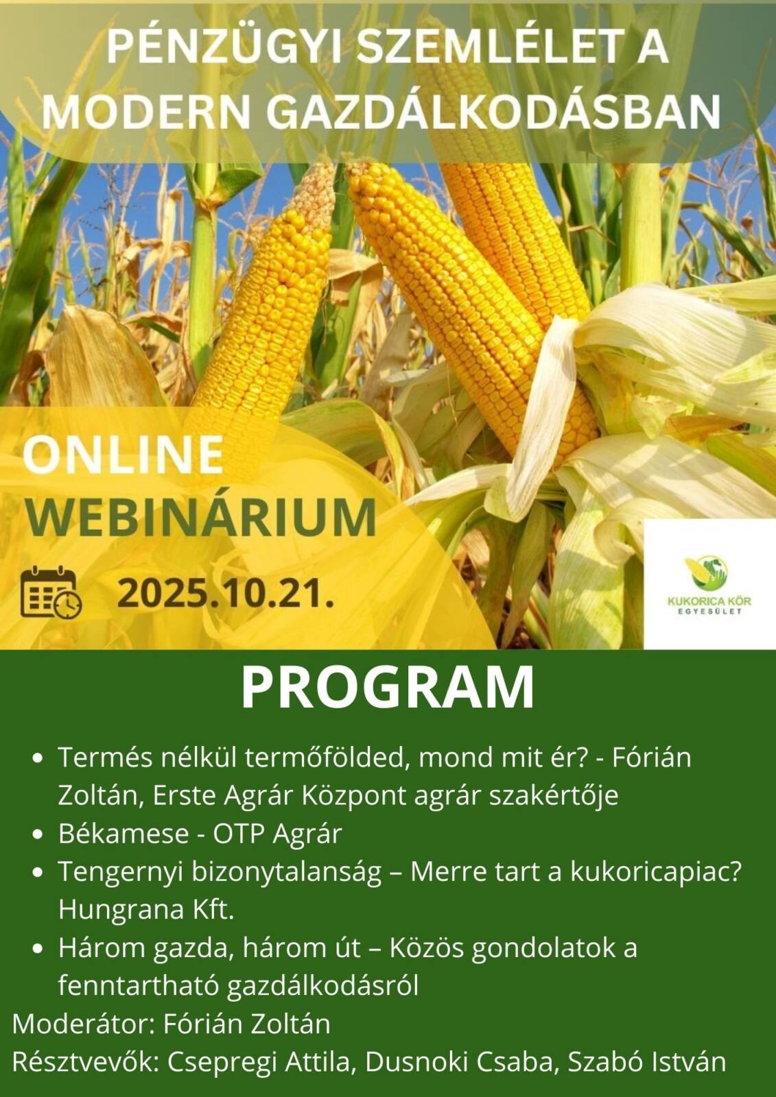 Pénzügyi szemlélet a modern gazdálkodásban – webinárium