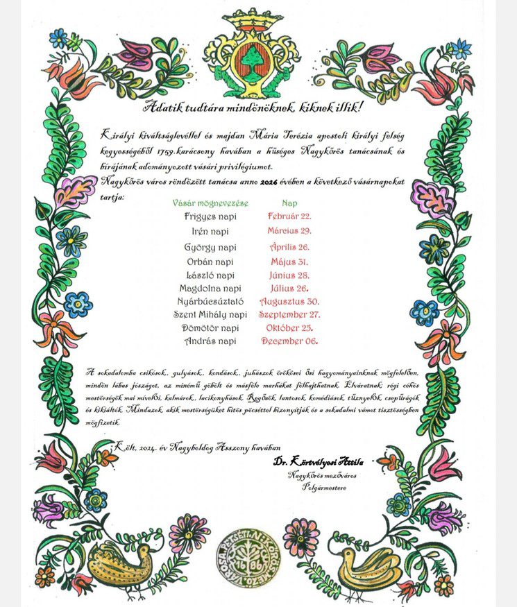Nagykőrös vásárok